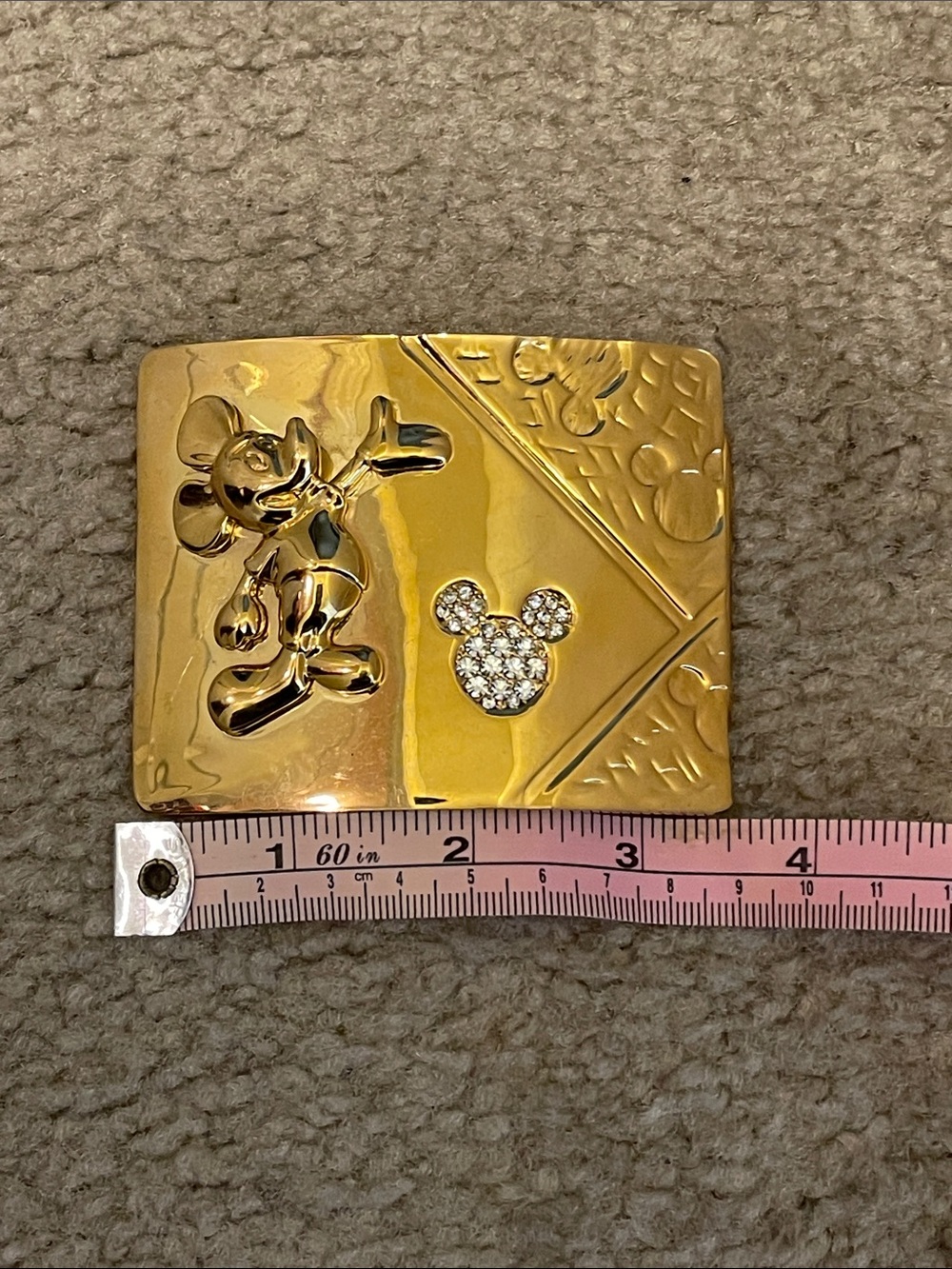 Mickey Mouse Gold Belt Buckle with Crystal Accent - Picture 11 of 11